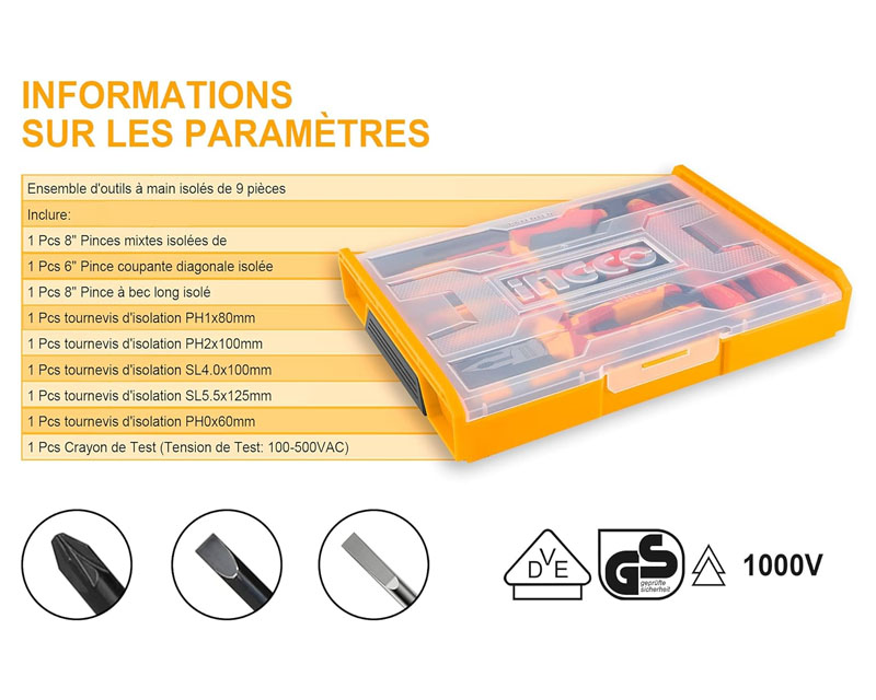 INGCO Coffret et boîte à outils HKTV01H091